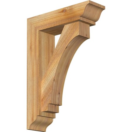 Ekena Millwork Imperial Traditional Rough Sawn Bracket w/ Offset Brace, Western Red Cedar, 6"W x 20"D x 28"H BKT0604X20X28IMP01RWR